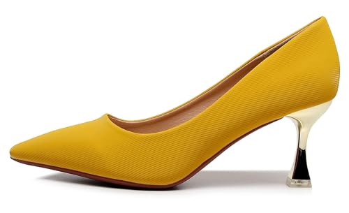VenusCelia Women's Golden-Sun Pump Stiletto Heel Shoe2