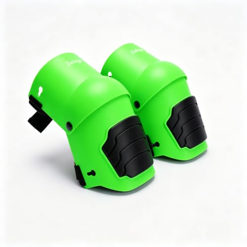 Zeluga 15-599 Heavy Duty Knee Pads with Anti-slip Strong Double Straps, Ultraflex Work Knee Foam Padding Pads, Safety for Indoor and Outdoor Use, Neon Green
