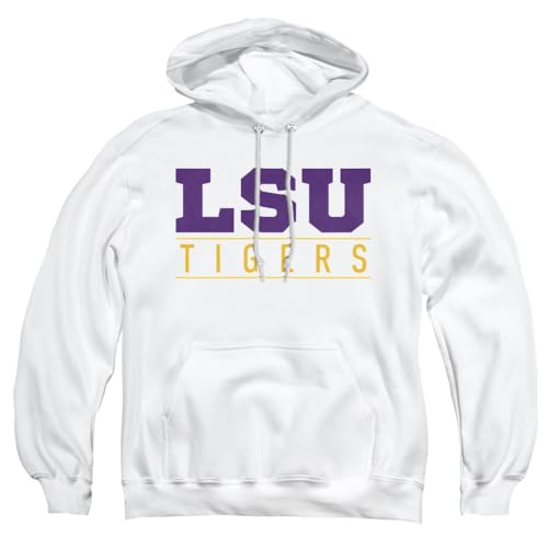 Louisiana State University LSU Official Between The Lines Unisex Adult Pull-Over Hoodie White Large