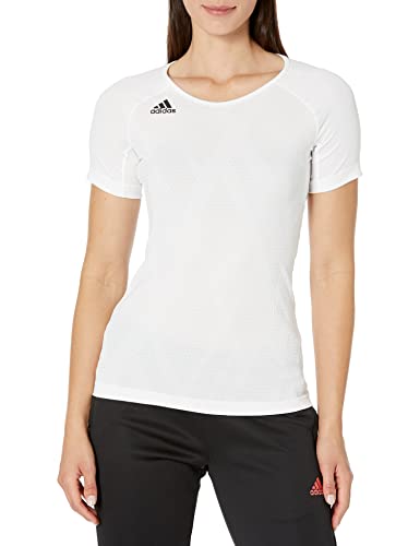 adidas Women's Quickset Jersey, White/White/Black, Medium