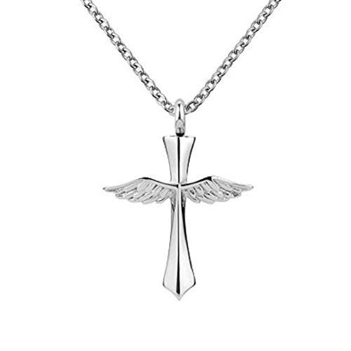 Jesse Ortega Cross Cremation Jewelry Urn Necklace of Ashes Keepsake Memorial Stainless Steel