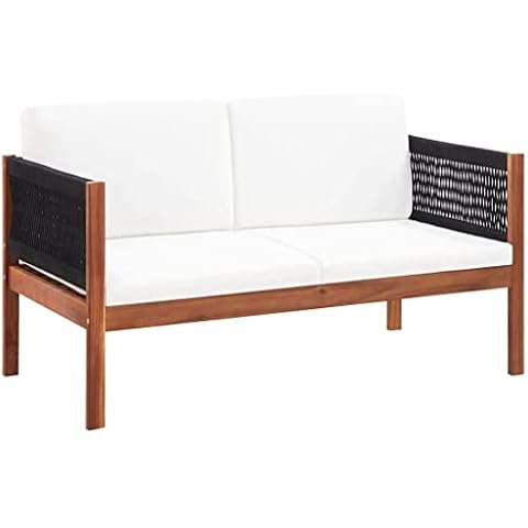 vidaXL Sofá de Jardín de 2 Plazas Madera Maciza Acacia Cover