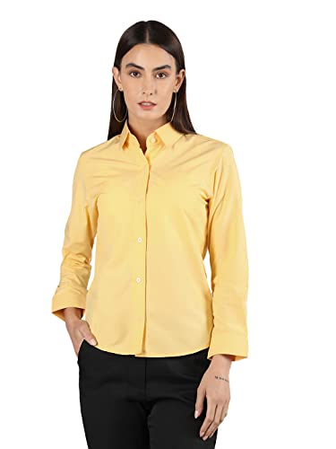 Image of CHKOKKO Women Solid Polycotton Regular Formal Shirt