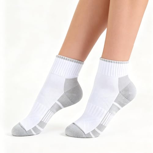 Image of YUEDGE Women's Athletic Quarter Ankle Socks, Anti-Blister Running Socks