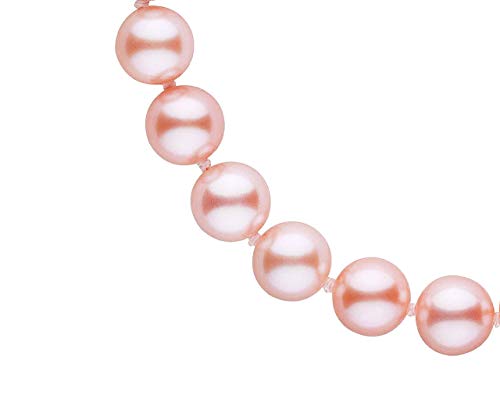 .925 Sterling Silver & 5Mm-5.5Mm Round Pink Freshwater Cultured Pearl Bride & Bridesmaid Strand Bracelet With Fishhook Clasp - 7.5" #TOP4