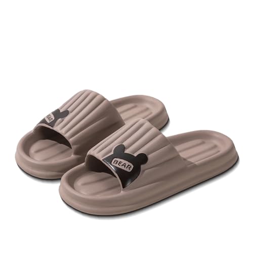 Cloud Slides for Women Men Bear Pillow Slippers Non Slip Shower Bath Platform Foam Sandals for Indoor Outdoor House Pool