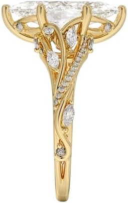 Marquise Cut Moissanite Engagement Ring Colorless VVS1 10K 14K 18K 22K Yellow Gold 3 CT Wedding Ring, Bridal Ring, Gift for Christmas