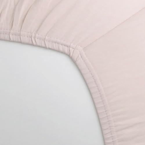 Image of HonestBaby Unisex-Baby Classics Fitted Crib Sheets Set Standard Mattress, 100% Organic Cotton Baby Boys, Girls, Neutral, 1 Pack - Peach Skin Papercut Floral, One Size