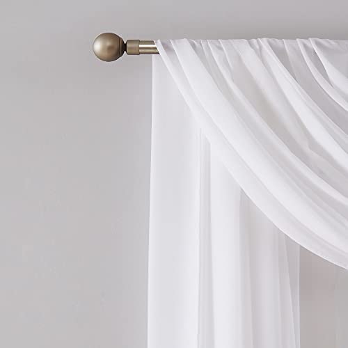 Warm Home Designs Pair Of 2 Chiffon White & White Canopy Bed Curtains. 35 X 216 Inches Bed Canopy Curtains For Twin, Full Or Queen Size Bed. Great As Canopy For Girls Room. Chb White & White 216" #TOP1