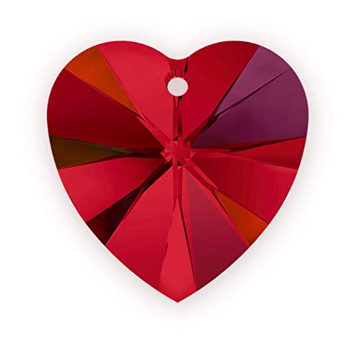 20Pcs 10Mm Heart Crystal Pendant Drop Beads January Red Birthstone Charms For Jewelry Craft Making Bb15-1 #TOP15