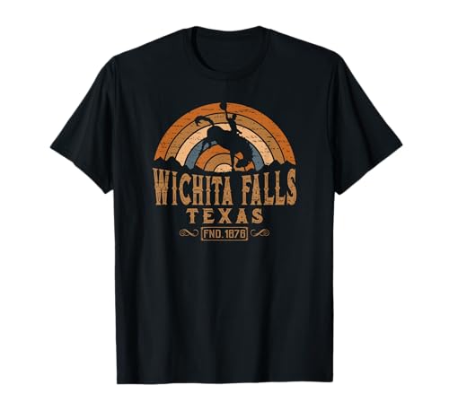 Wichita Falls Texas TX Retro Style Rodeo Cowboy T-Shirt