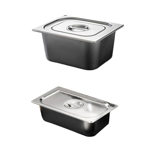 FACAIIO Récipient de conservation alimentaire en acier inoxydable avec couvercle, 17 x 10 x 6 cm, empilable, plateau de cuisine, facile à nettoyer, argenté