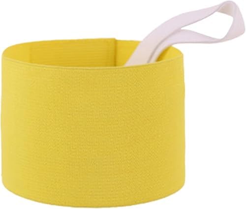 1 Pc Squad Armbands Elastic Non-Slip Adjustable Arm Band Neon Colored Adhesive Armband for Soccer Football Training Team Sports Supplies Hand andArm Pads (Yellow)