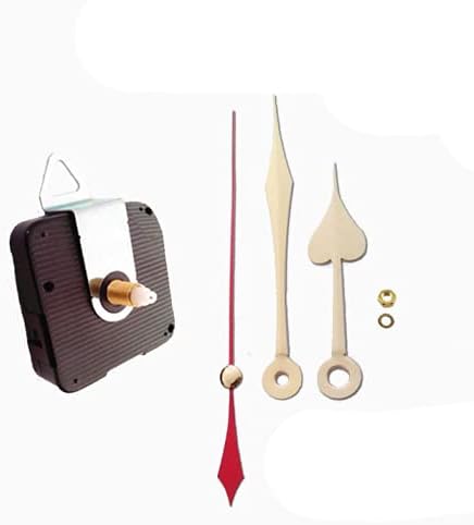 Dhorcas (#13) 1/2" Threaded Motor and Gold 3 3/4" Hands and Hanger, Quartz Clock Movement Kit for Replacement