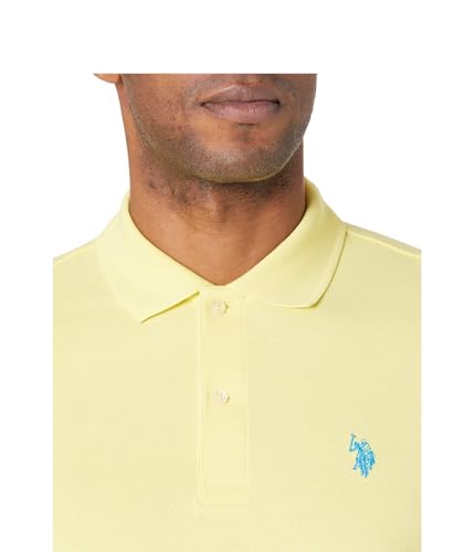 Image of U.S. POLO ASSN. Men Cotton Regular Fit Solid Polo With Small Pony | Two-Button Closure Pique Polo Shirt, Summer Fashion Golf Shirt