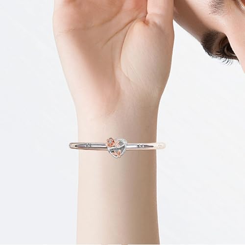Heart Love Mom Daughter Sister Nana Auntie Grandma Best Friend Charms for Bracelets Rose Flower Birthday Charm for Women Compatible with Pandora Charms Bracelets4