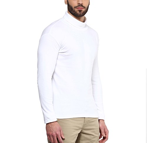 Image of HYPERNATION White Color Cotton High Neck Cotton T-Shirt
