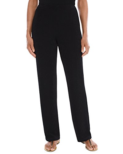 Chico's Women's Travelers Classic No Tummy Pants Size 12P/14P L (2P) Black