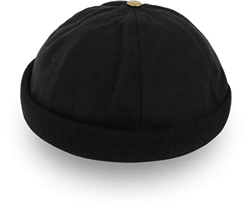 Storfisk fishing & more Gorro de marinero para hombre, extra corto, 100% algodón, suave cintura, orejas expuestas., Negro Cover