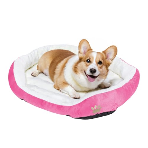 ShellKingdom Medium Dog Bed 60x50cm, Washable Pet Bed, Warming Dog Bed for Dogs Up to 35lbs (Hot Pink)