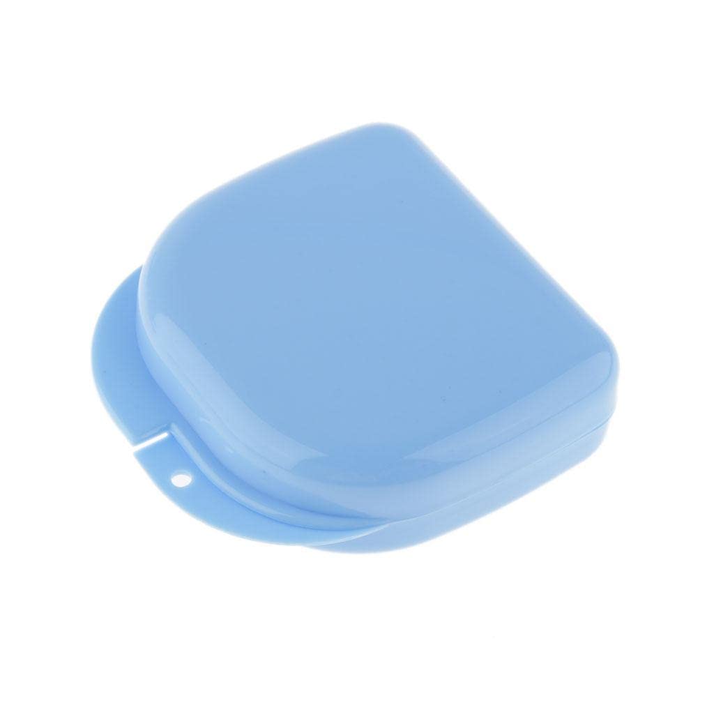 denture false teeth retainer mouthguard storage case box container blue