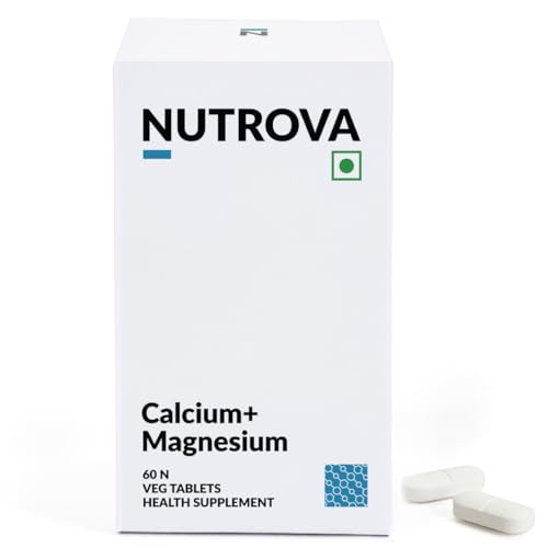 Image of Nutrova Calcium+Magnesium | With Vitamin D3, K2-MK7 & Boron | Boosts Bone Strength, Joint & Muscle Health | High Absorption with Calcium Citrate Malate & Magnesium Bisglycinate | 60 Veg Tablets.
