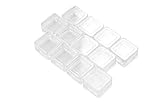 SE 8741BB 12 Stackable Square Plastic Containers, Clear
