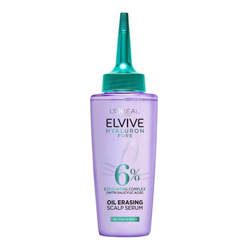 L’Oréal Paris Elvive Hydra Pure Exfoliating Pre-Shampoo Scalp Serum for Oily Scalp & Roots, with Salicylic Acid, Gently Cleansed of Excess Oil, Grease, Product Build-up And Impurities, 102ml