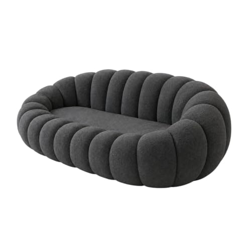 Image of CRAFTCITY 2 Seater Pumpkin Sofa /Loveseat with Accent Pillows |Living Room Couch