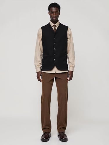 Men's Corduroy Pants Classic Fit Winter Casual High Waist Corduroy Dress Pants2