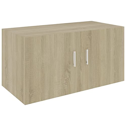 vidaXL Armoire Murale Armoire Flottante avec 2 Portes Suspendue Meuble de Rangement de Toilette Salle de Bain Chêne Sonoma 80x39x40 cm Aggloméré