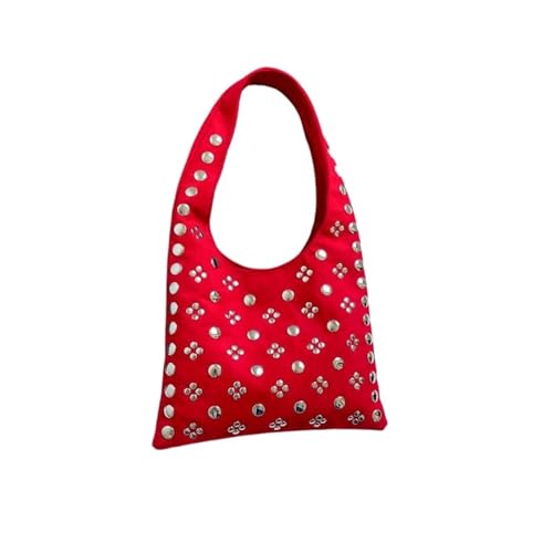 Sac à main en daim à rivets pour femme et bandoulière style moto punk