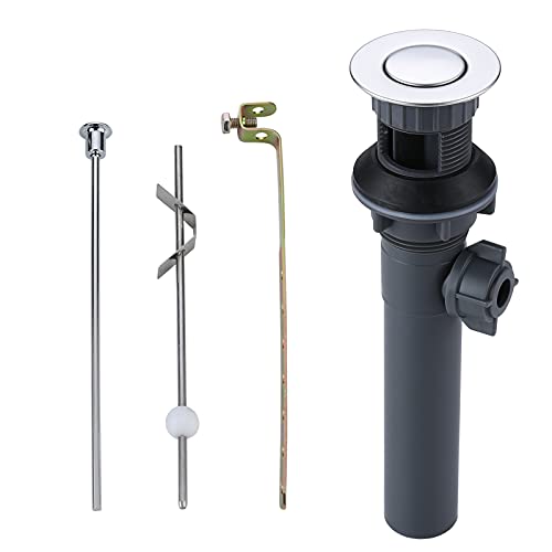 Bathroom Sink Drain with Lift Rod, ARCORA Sink Drain with Overflow, Chrome Drain Stopper for Vessel Sink