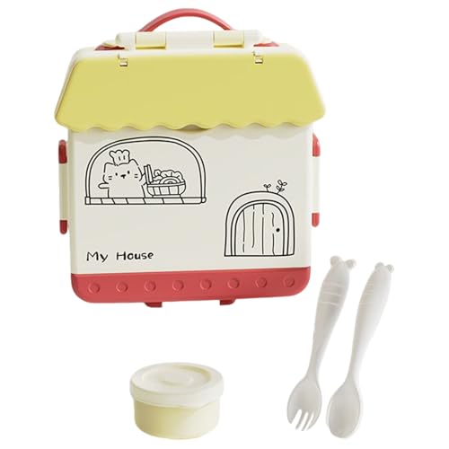 Caja de comida isotérmica para,1000 ml contenedor de compartimentos,4 compartimentos con cuchara y tenedor contenedores de almuerzo | Para picnic camping viajes playa al aire libre preparación