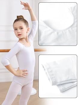 Soudittur Balletjurken voor meisjes, korte mouwen, dans turnpakjes, katoen, balletoutfit, turnpakje met chiffonrok voor kinderen van 3-11 jaar, Zwart, 140