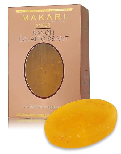 Makari Sapone Solido 24K Oro con Omega 3 e Probiotici, Detergente Viso e Sapone Corpo, Viso e Saponetta Corpo, Rigenera la Pelle, Leviga Cicatrici e Smagliature