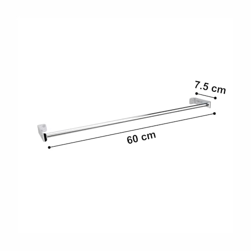 Image of Force Stainless Steel Towel Bar Round Pipe 24 Inch (Pack of 2) / Towel Hanger /Towel Rod /Bathroom Rod /Bathroom Bar /Napkin Hanger /Towel Stand for Kitchen and Bathroom /Bathroom Accessories
