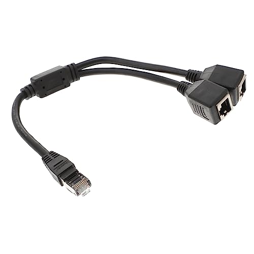 jojofuny 1pc Ethernet Cable Adapter Splitter 1 Male to 2 Female Ports Network Plug Network Accessories Splitter Cable