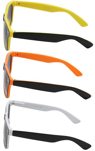 OWL Vintage Two Tone Sunglasses Smoke and Mirror Lens - Assorted Square Retro Stylish Womens and Mens UV 400 Protection2