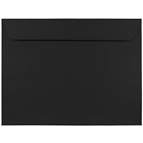 JAM Paper 9 x 12 booklet envelopes, smooth black, 50/pack