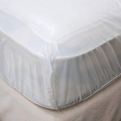 Vinyl Plastic Mattress Protector Fitted Sheet Style Waterproof Mattress Cover Breathable and Spill Protection Fits a Mattress Up to 11.5" Deep (Full 78"x54"X11.5" Deep)