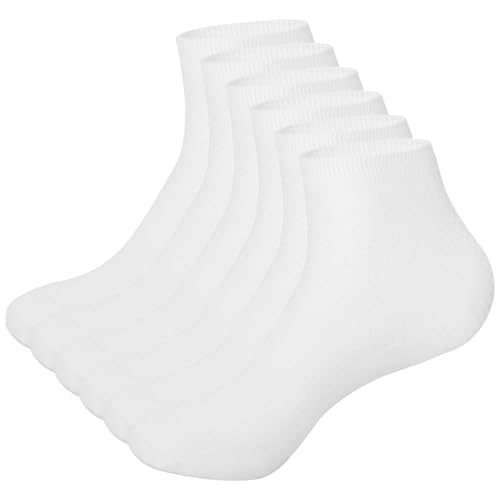 Ankle Athletic Running Socks Cushioned Breathable Low Cut Sports Tab Socks for Men and Women white(5Pairs)