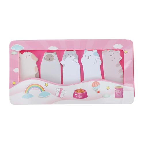 GLIDESMOOTH インデックスシール 透明見出し かわいい ポストイット フィルム分類 見出し 付箋 マルチカラー 猫