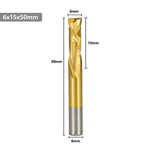 Fraise 2 cannelures carbure CNC queue 3.175 à 10 mm - 3