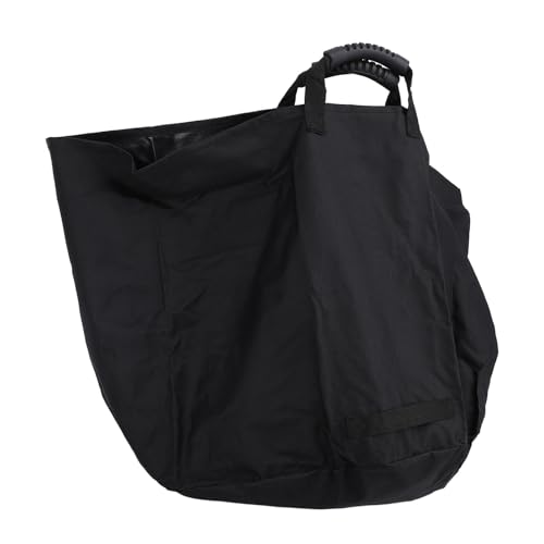 Rengue Bolsa para Residuos de Jardín, Bolsa de Lona Resistente para Hojas con Asas de Goma, Tamaño de 33 Galones para Limpieza de Patio, Césped y Jardín (BLACK)