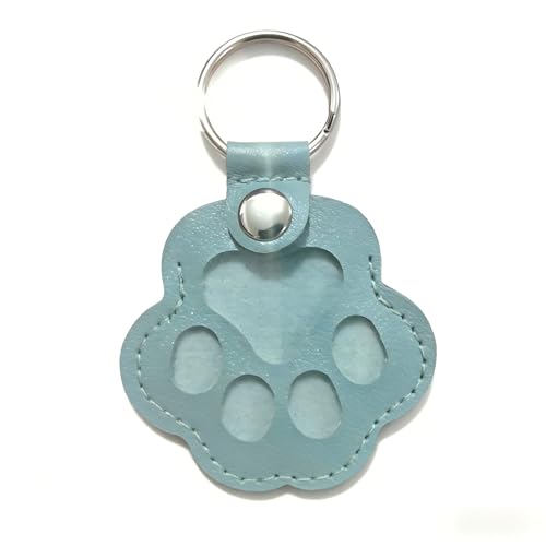 Dog Memorial Keyring | PU Leather Paw Print Keychain with Transparent Window for Pet Fur | Perfect Dog Keyring for Pet Lovers & Memorial Keepsake | Gift for Dog and Cat Owners