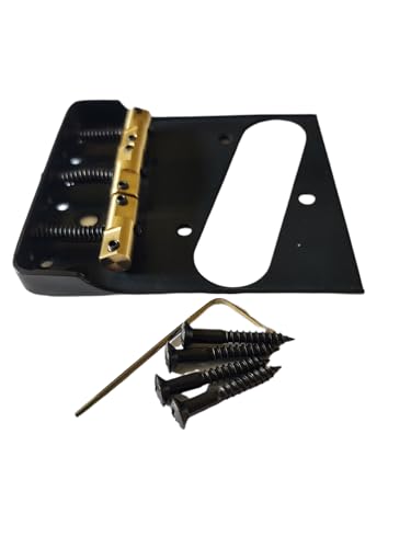 Black Tele Bridge with Cut-Down Sides and Wilkinson Compensated Brass Saddles