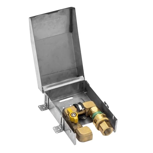 HUOYANSHE BBQ Gas Outlet 3/4 NPT Inlet 3/4 Quick Disconnect Outlet with Stainless Steel Cover for Connecting Gas Hose and Gas Placed on Outdoor Wall.