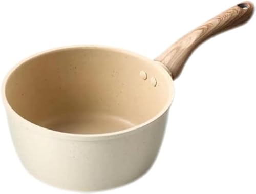 Rutexc ベージュのセラミックシチューポット、蒸し器付き、ノンスティックパン、電磁調理器、シングルサービング、ミルクポット、お手入れ簡単、クリーニングクロス付き