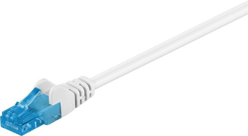 goobay 59834 RJ45 kabel krosowy CAT 6A U/UTP / 500 MHz kabel sieciowy/miedziany kabel internetowy bez halogenu/wtyczka RJ 45/kabel LAN/biały / 30 m